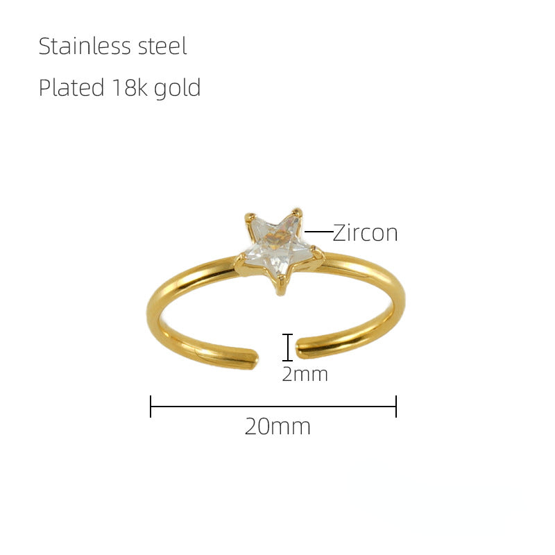 Wholesale of New Stainless Steel Inlaid Zircon Open Ring